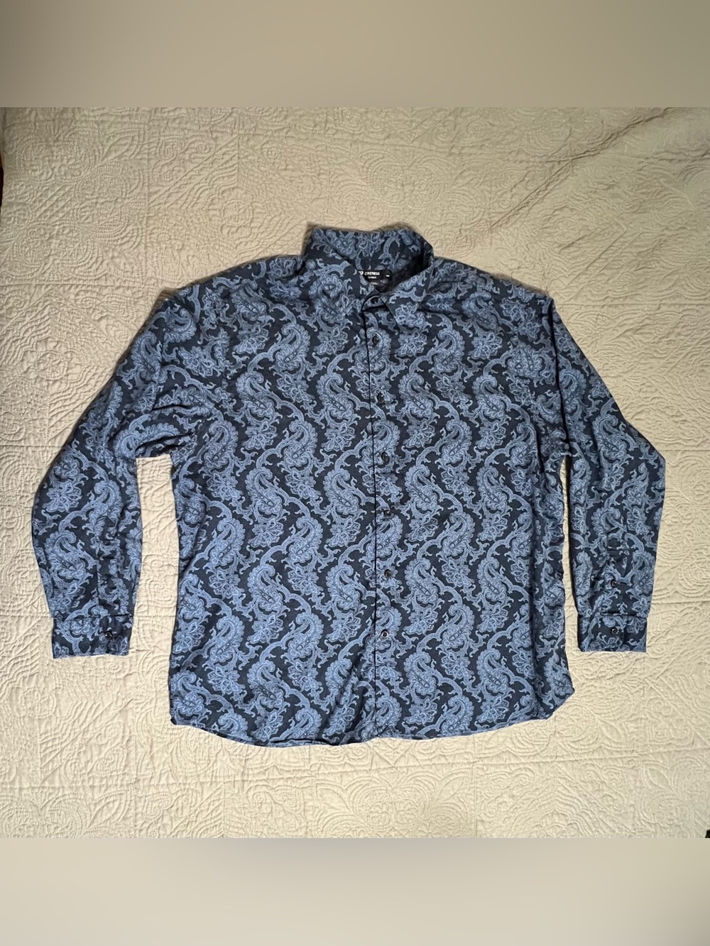 Cremieux Classics Blue Paisley Button Down Shirt XXL
